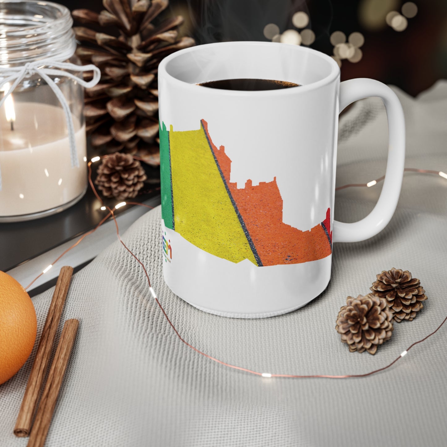 Edinburgh Castle Pride Road Art Mug, White