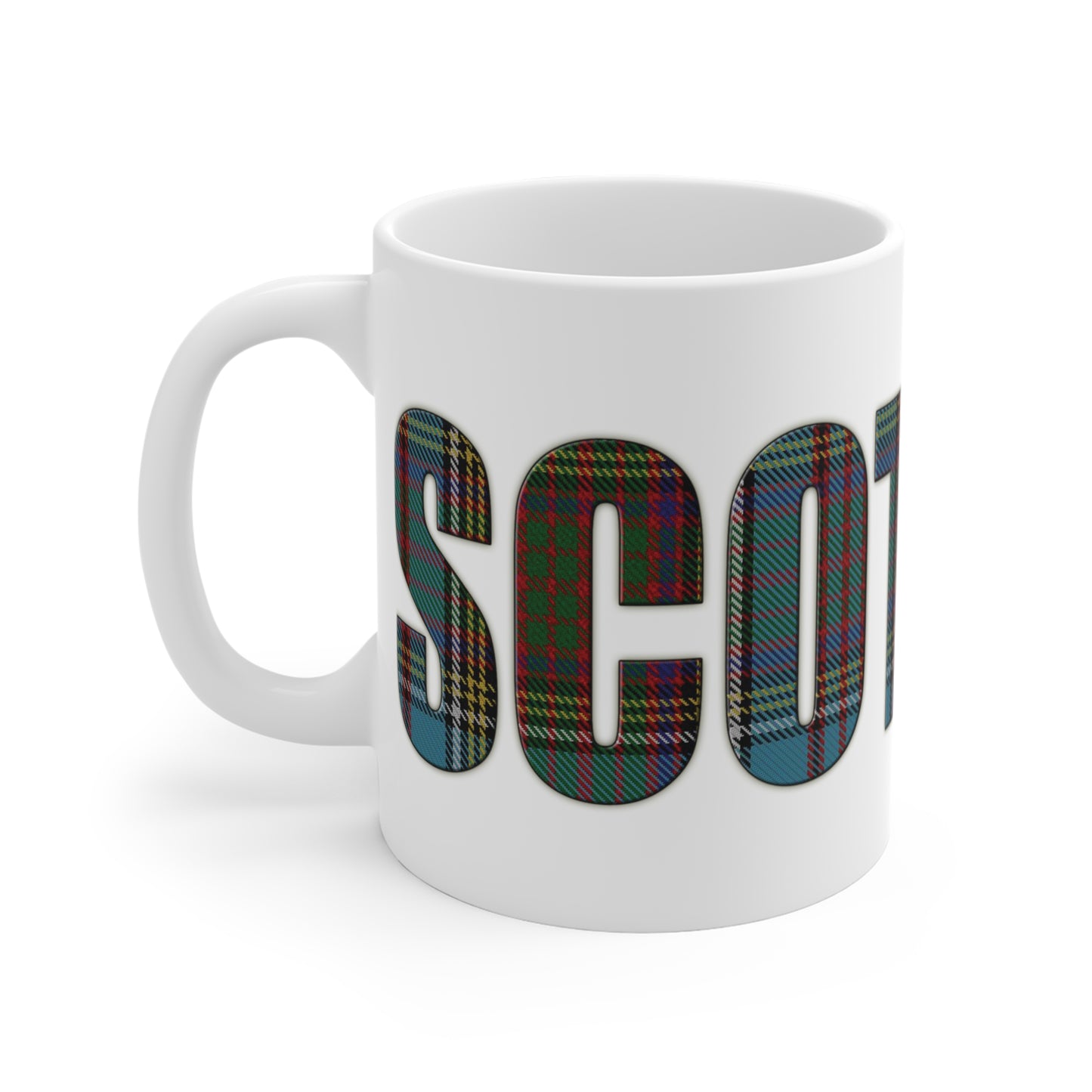 Scotland Lettering Tartan Mug 11oz, Anderson Tartan