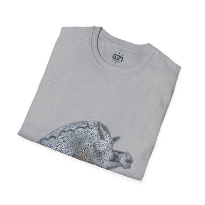 Kelpies with Meadow No Sky Photo Softstyle Unisex T-Shirt, Scottish Tee