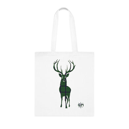 Reversible Scotland Tartan Stag Cotton Tote Bag - Duncan Tartan