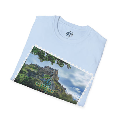 Postcard Ross Fountain & Edinburgh Castle Photo Softstyle T-Shirt, Unisex Tee, Scotland Shirt, Various Colours