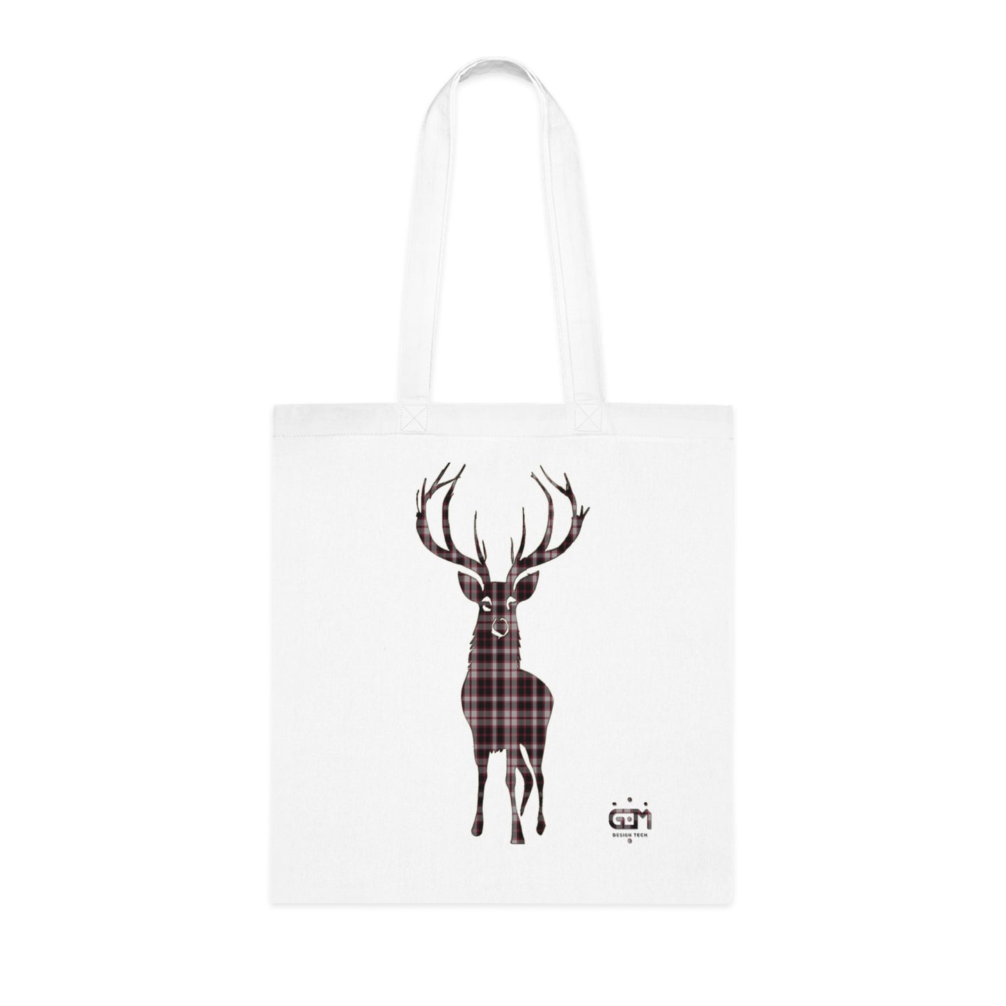 Reversible Scotland Tartan Stag Cotton Tote Bag - MacPherson Tartan