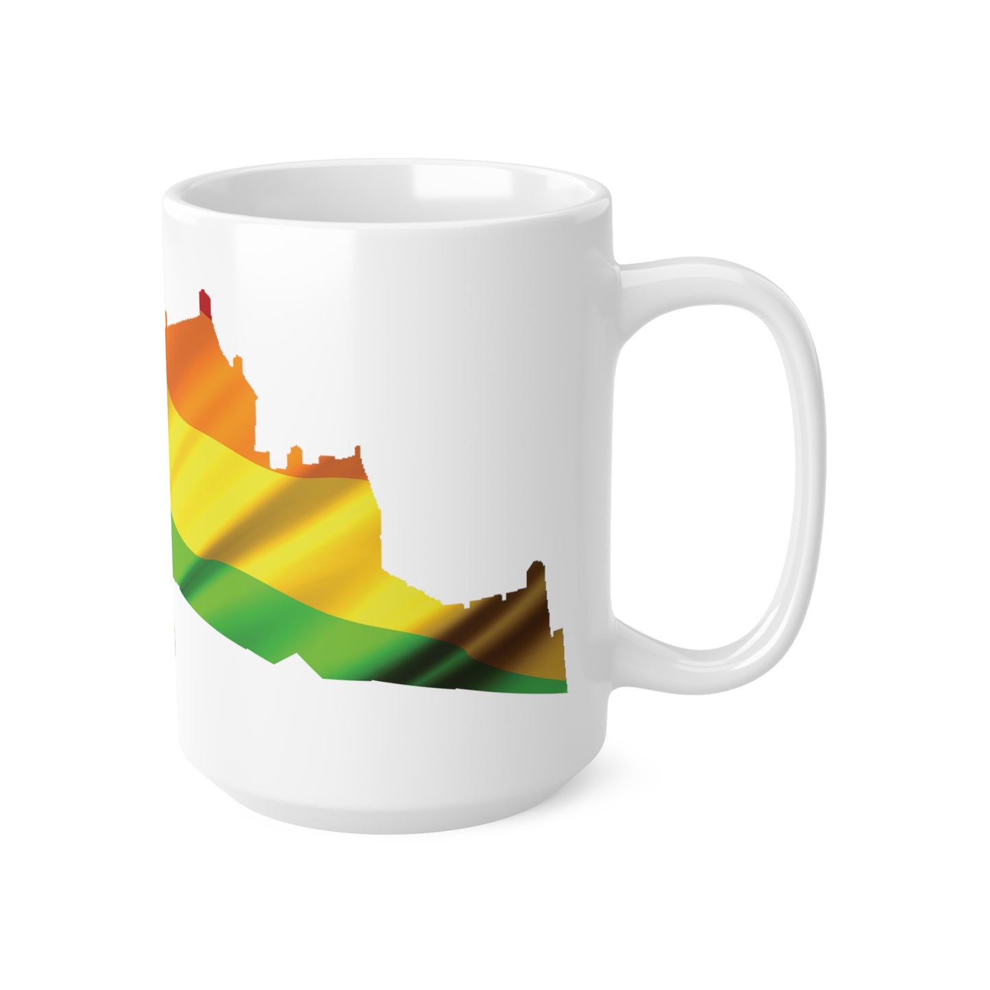 Edinburgh Castle Pride Flag Art Mug, White