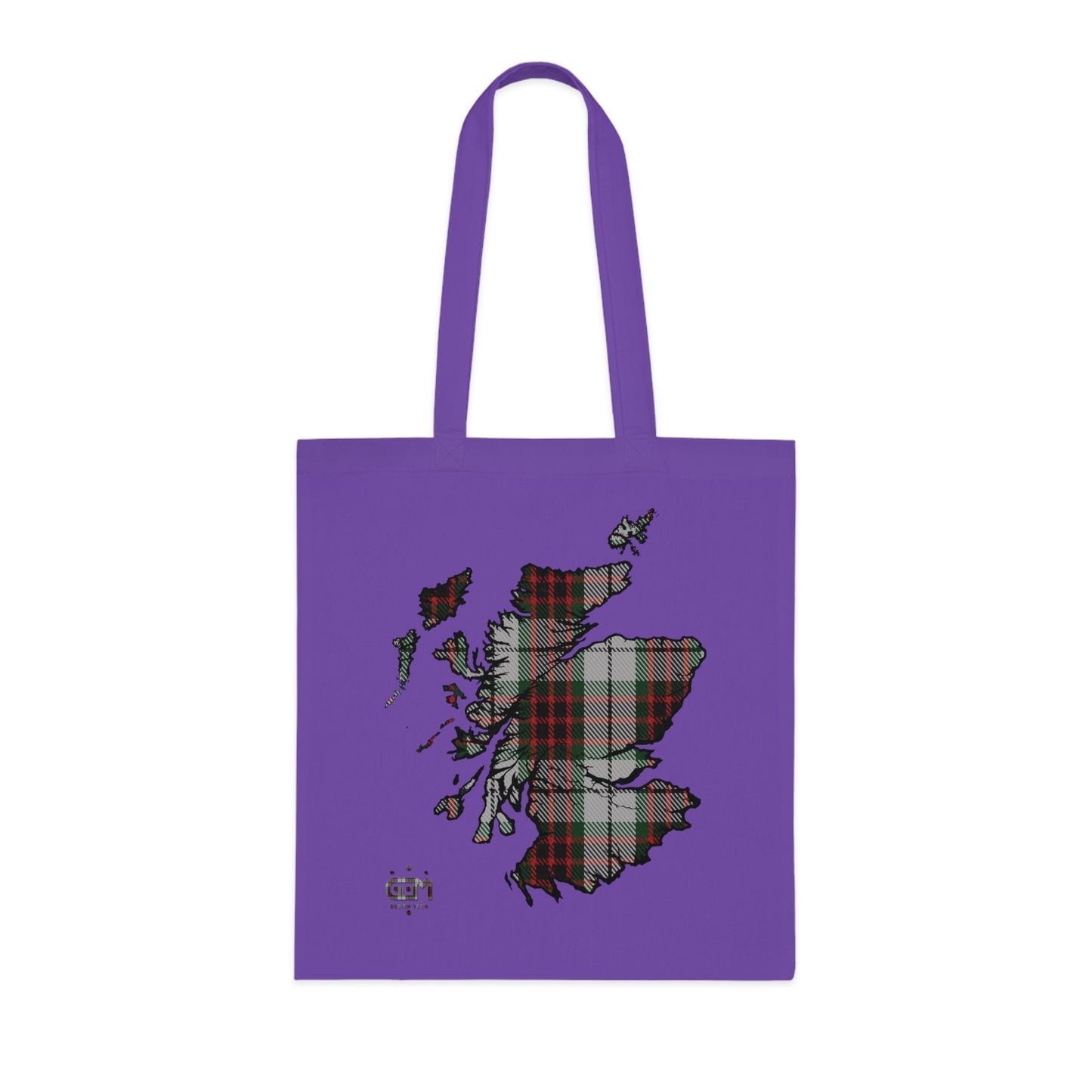 Reversible Scotland Tartan Map Cotton Tote Bag - Fraser Tartan