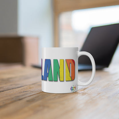 Scotland Lettering Pride Road Mug, White