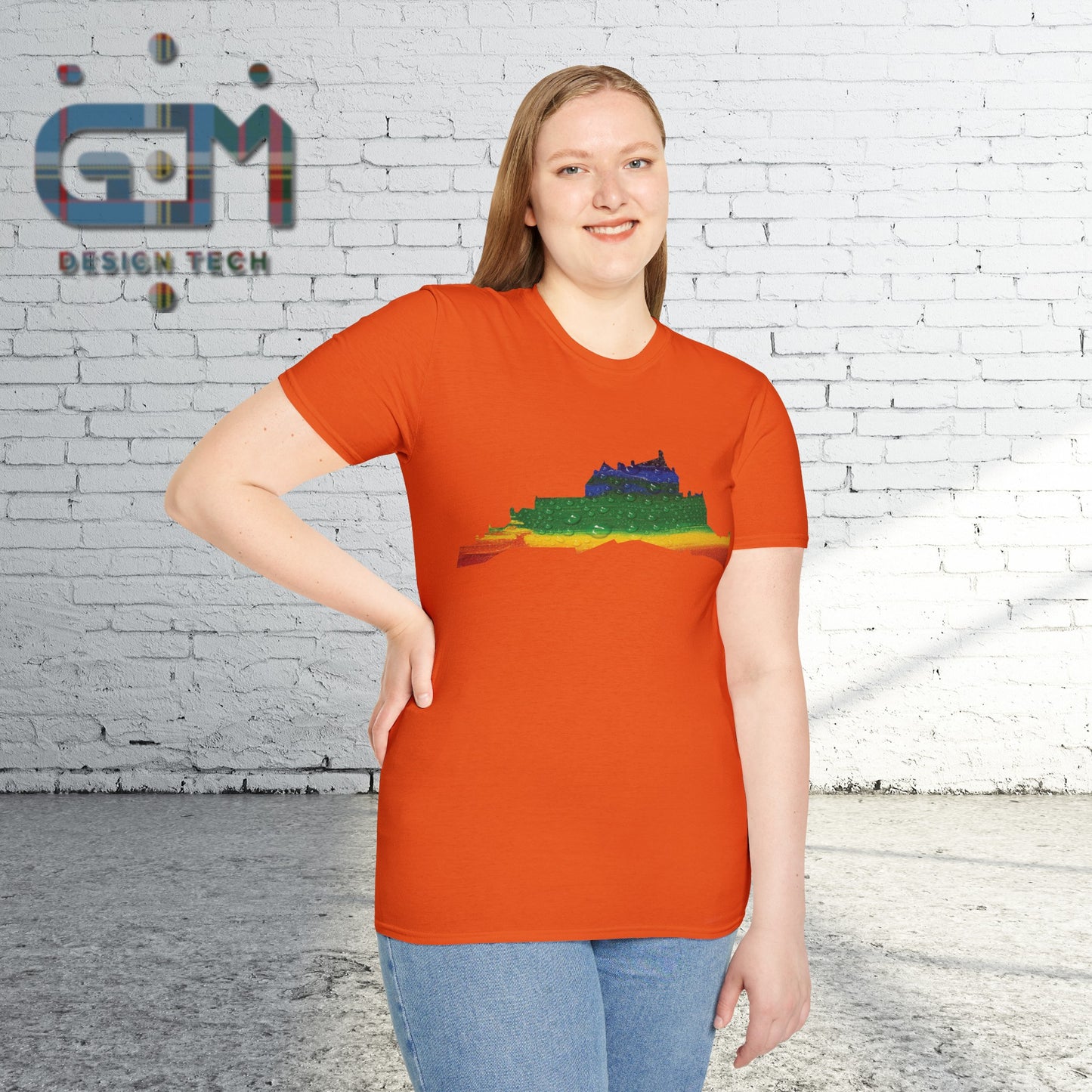 Edinburgh Castle Pride Rain Art Unisex T-Shirt