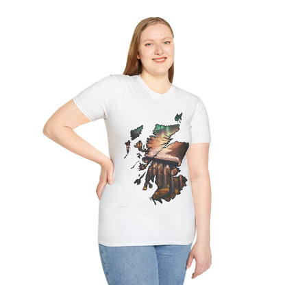 Glenfinnan Viaduct Scotland Map Softstyle T-Shirt, Unisex Tee, Scotland Shirt, Scottish Landmark, Nature, Scenery, Various Colours