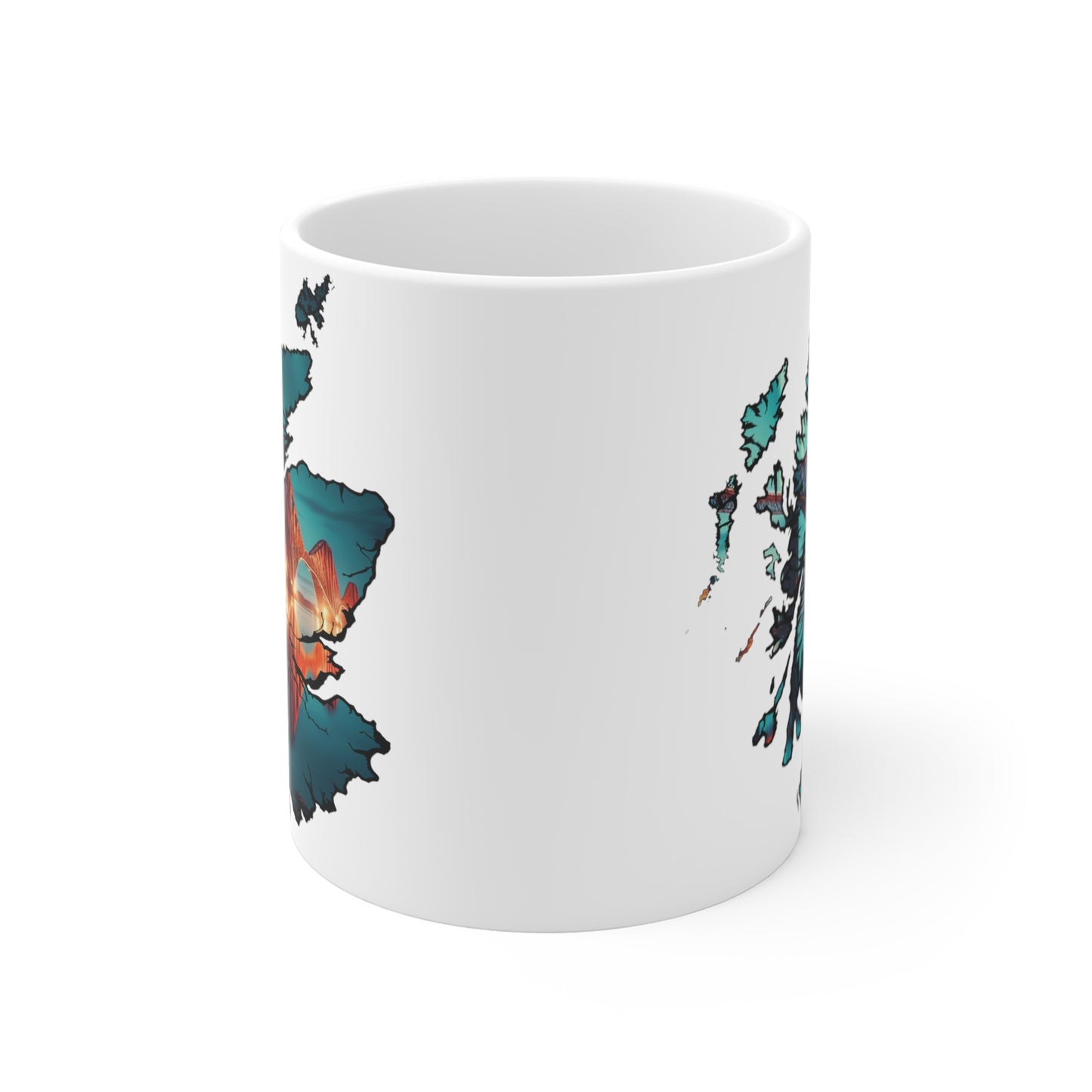 Scotland Map Mug 11oz, Forth Rail Bridge