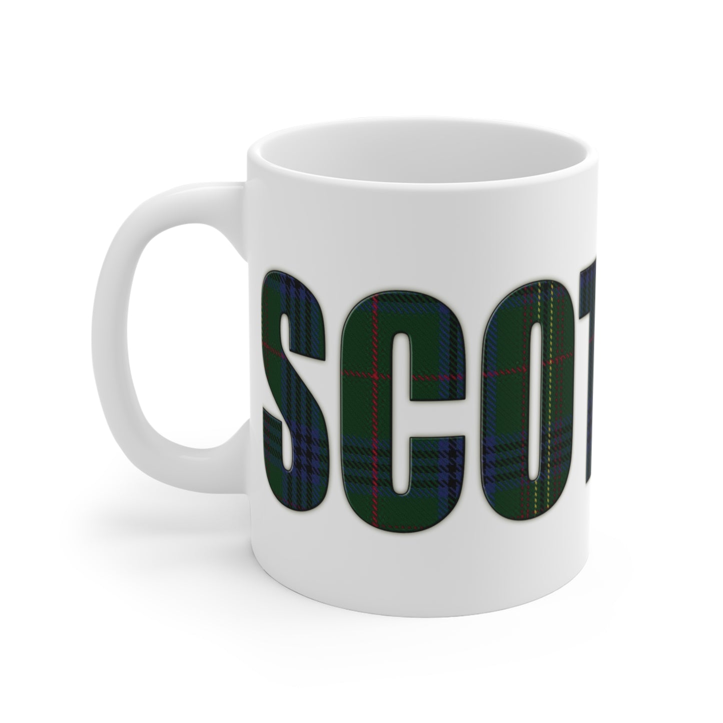 Scotland Lettering Tartan Mug 11oz, Kennedy Tartan