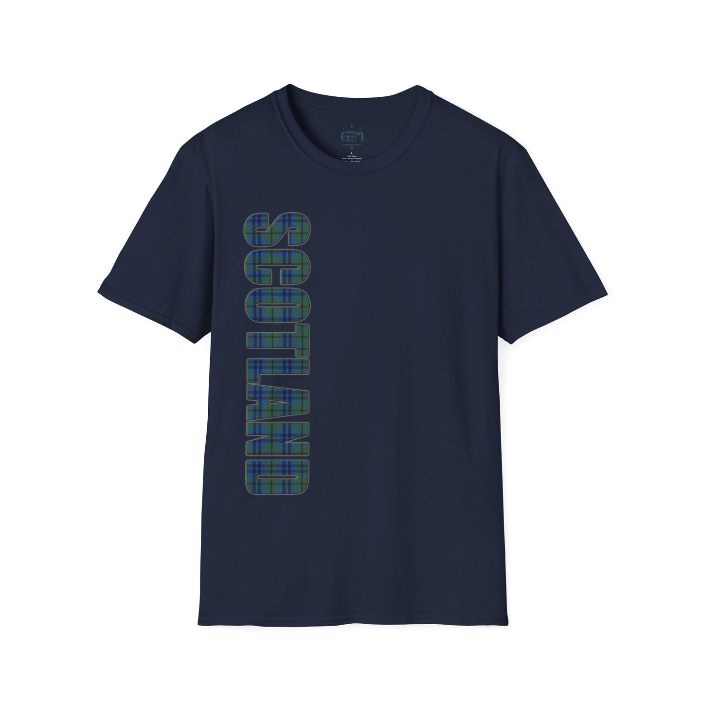 Scotland Lettering Tartan Softstyle Unisex T-Shirt, Keith Tartan Tee