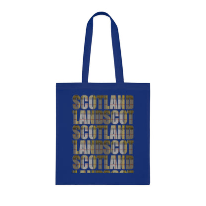 Reversible Scotland Tartan Map Cotton Tote Bag - Buchanan Tartan