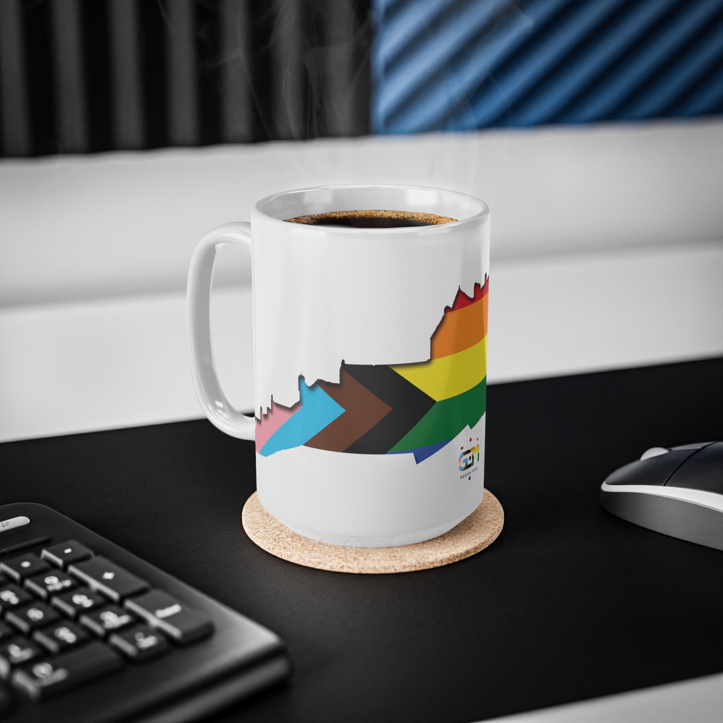 Edinburgh Castle Pride Progress Art Mug, White