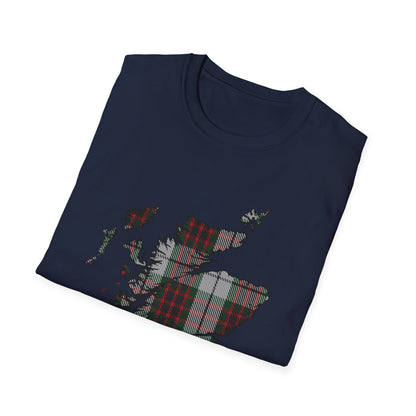 Tartan Scotland Map Softstyle T-Shirt unisexe - Fraser Dress Tartan Tee 