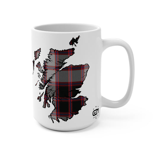 Scotland Map Mug 15oz, MacPherson Tartan