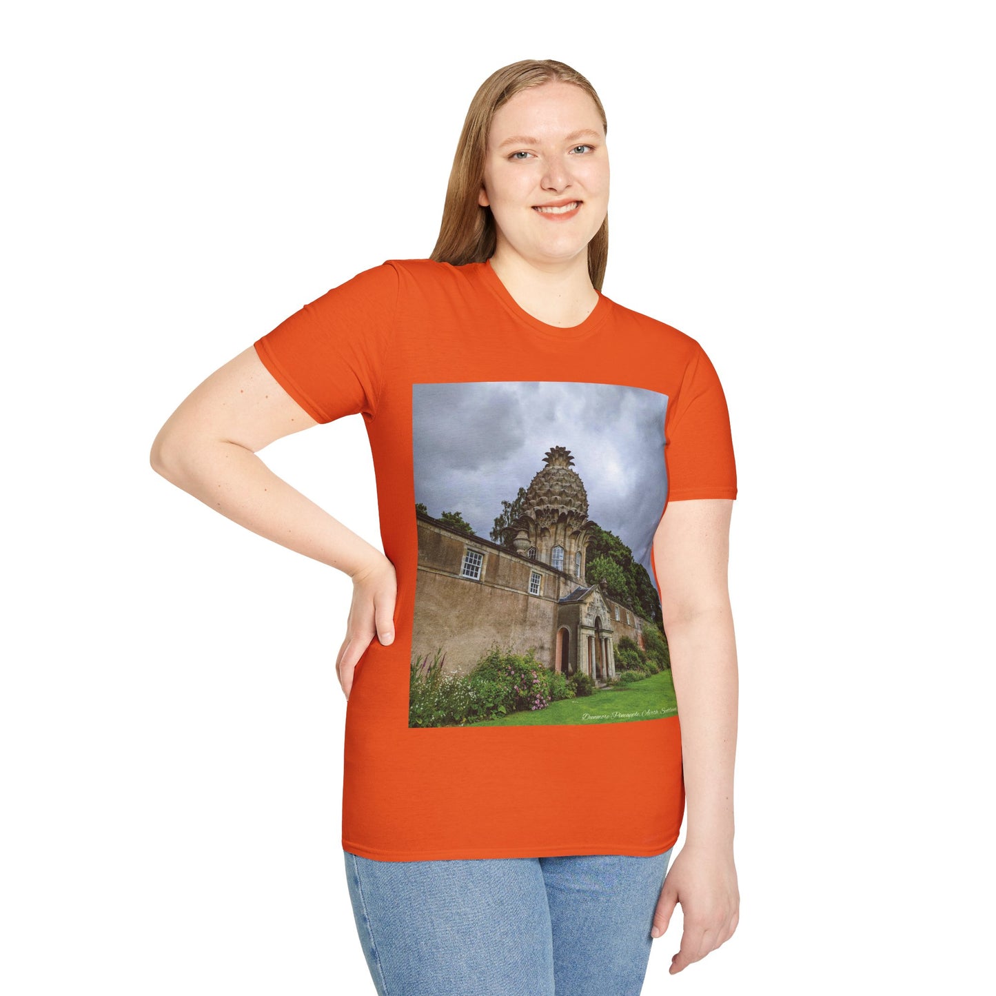 Dunmore Pineapple Photo Softstyle T-Shirt, Unisex Tee, Scotland Shirt, Scottish Landmark, Nature, Scenery, Various Colours