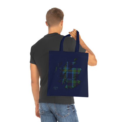 Reversible Scotland Tartan Map Cotton Tote Bag - Miller Tartan