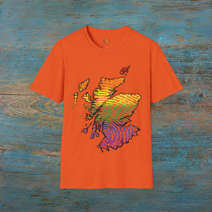 Pride Fingerprint Scotland Map Unisex T-Shirt, Various Colours