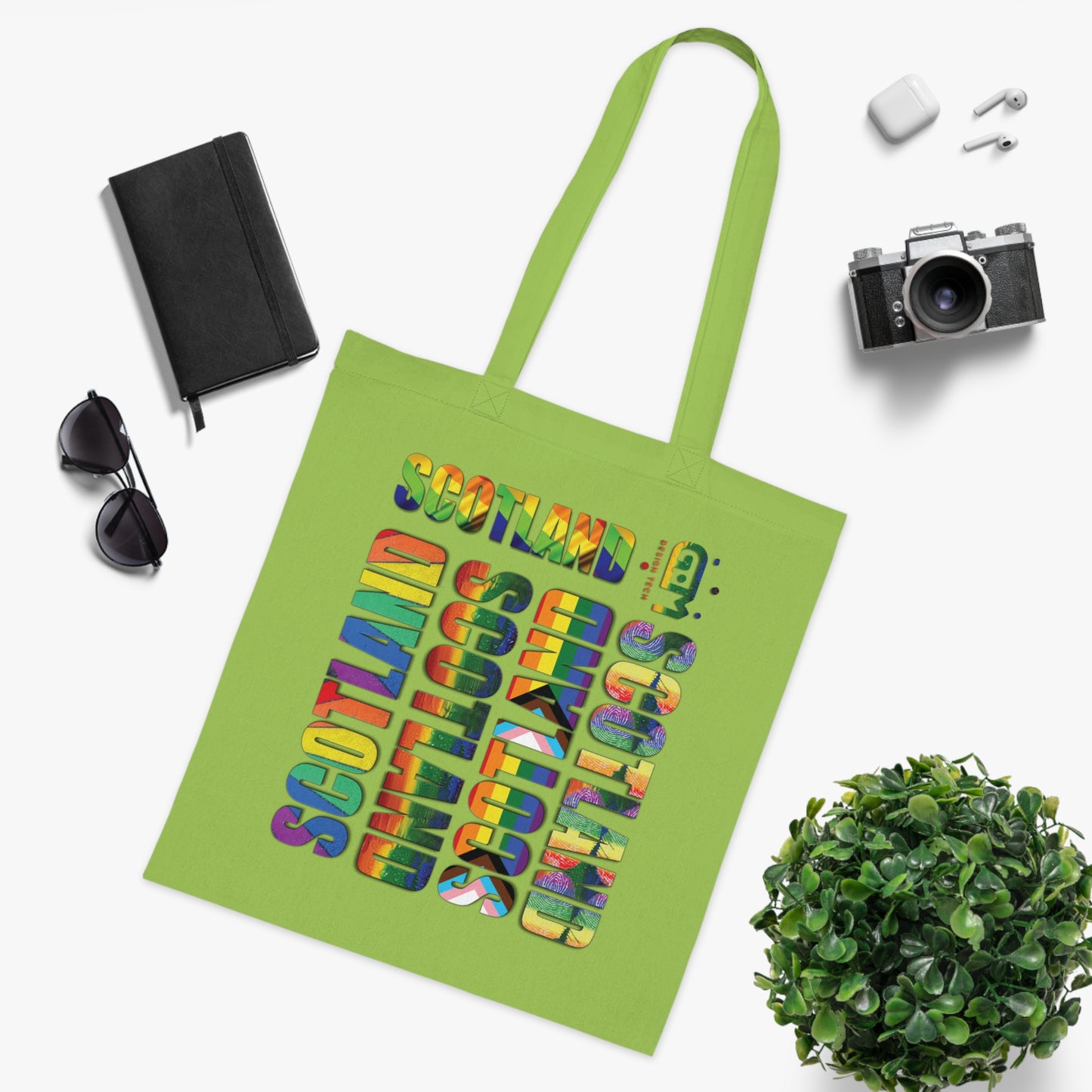 Scotland Pride Lettering Cotton Tote Bag