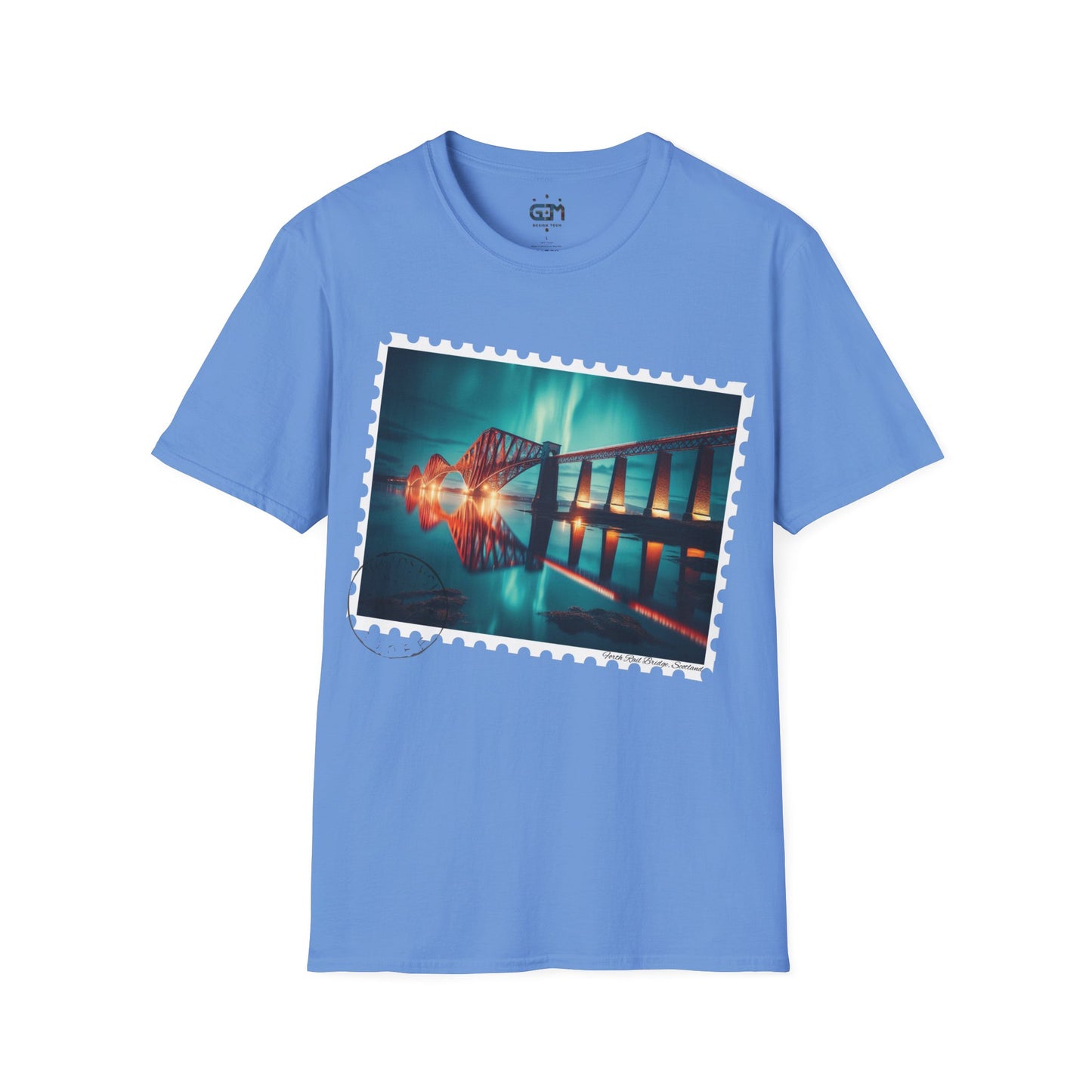 Postcard Forth Rail Bridge Art Softstyle T-Shirt, Unisex Tee, Scotland Shirt, Various Colours