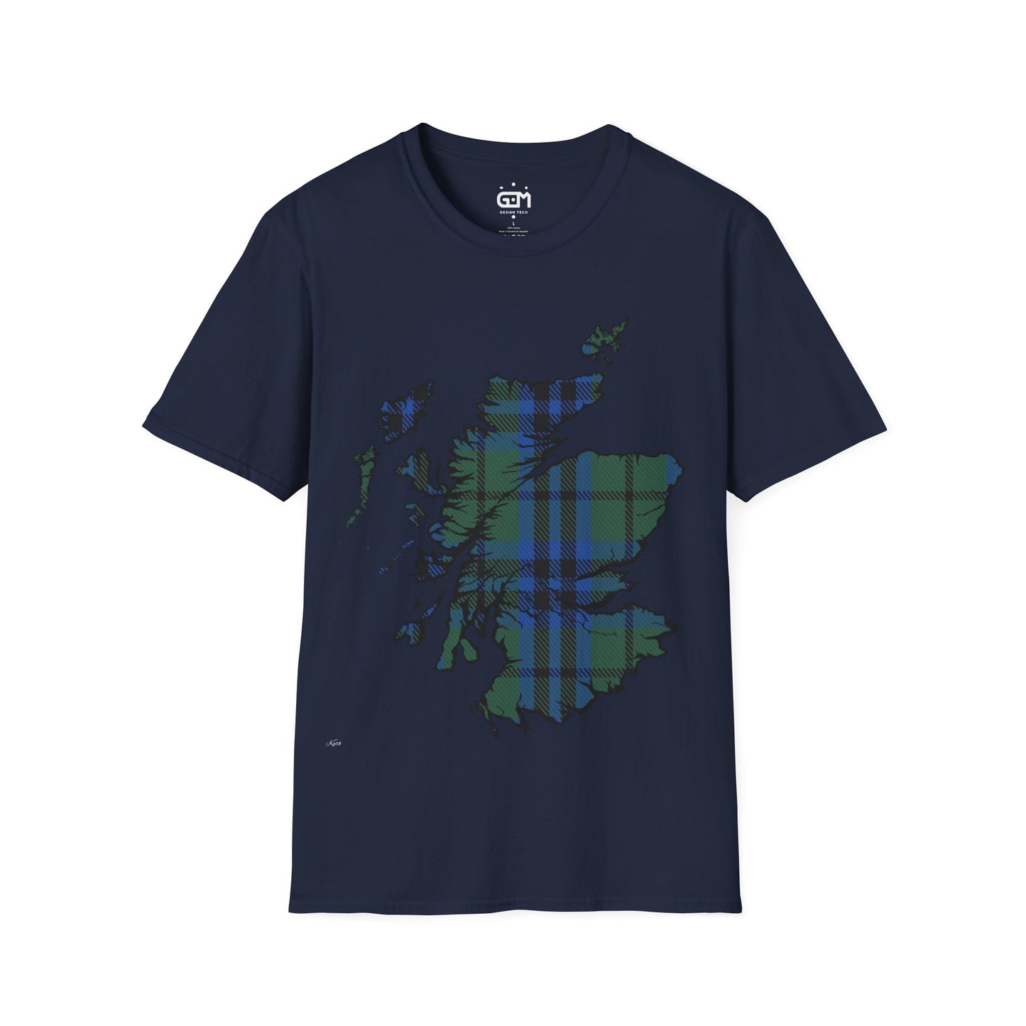 Scotland Tartan Map Softstyle Unisex T-Shirt, Keith Tartan, Various Colours