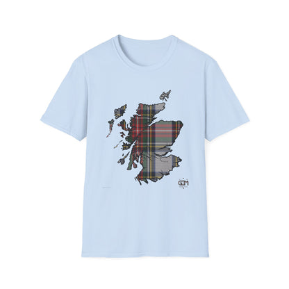 Tartan Ecosse Carte Softstyle T-Shirt Unisexe - Stewart Dress Tartan Tee 