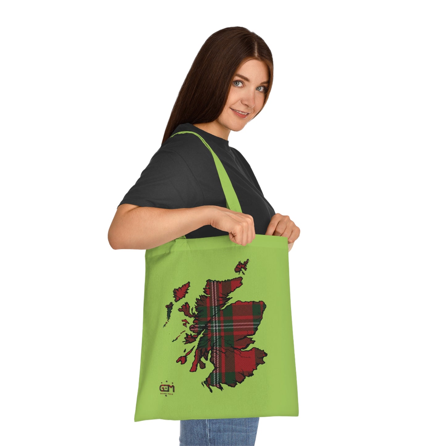 Reversible Scotland Tartan Map Cotton Tote Bag - MacGregor Tartan