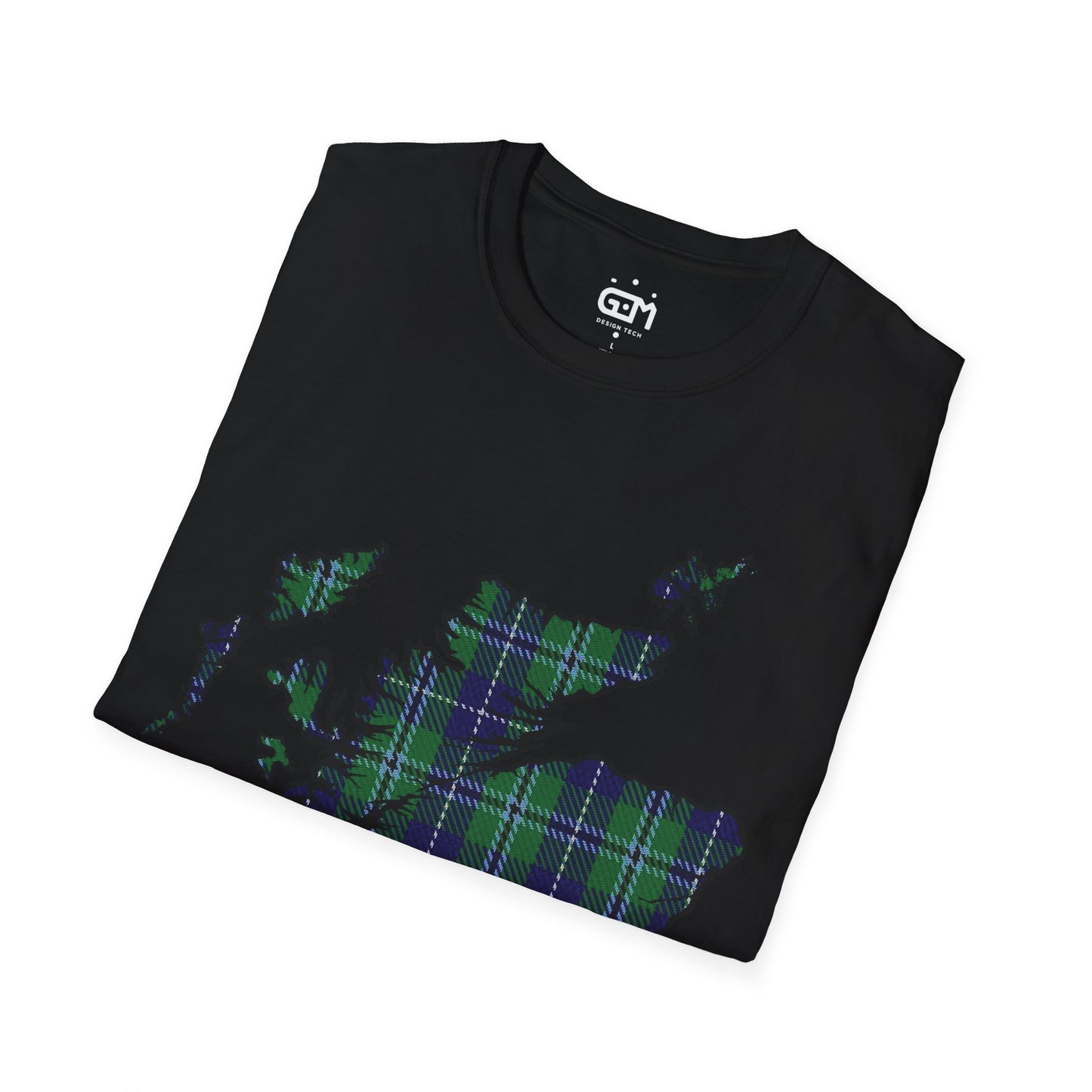 Scotland Tartan Map Softstyle Unisex T-Shirt, Douglas Tartan, Various Colours