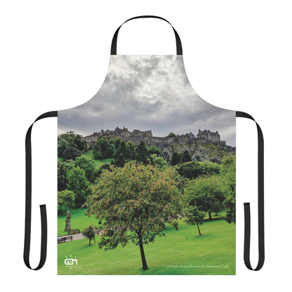 Princes Street Gardens & Edinburgh Castle Photo Apron, Scottish Cooking Apparel, Chef Accessory