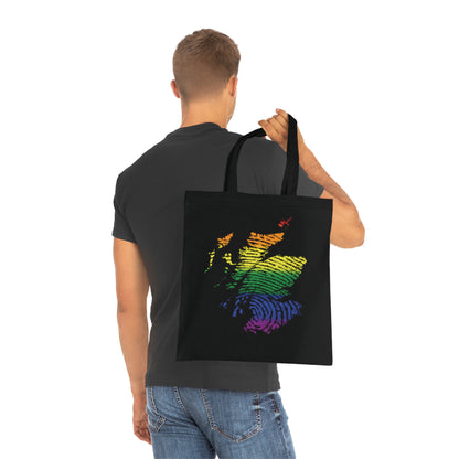 Scotland Pride Fingerprint Map Cotton Tote Bag