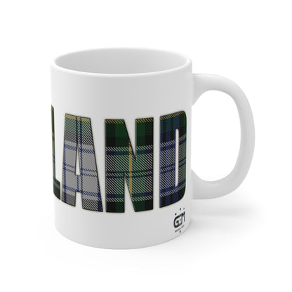 Scotland Lettering Tartan Mug 11oz, Gordon Dress Tartan