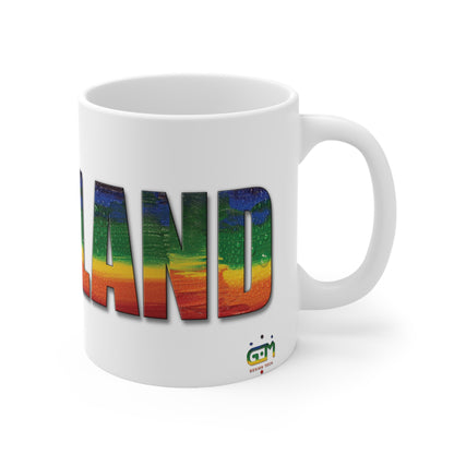 Scotland Lettering Pride Rain Mug, White