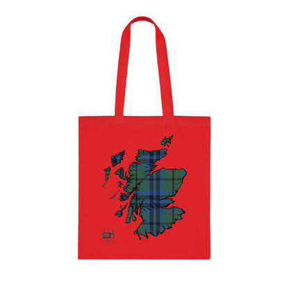 Reversible Scotland Tartan Map Cotton Tote Bag - Keith Tartan