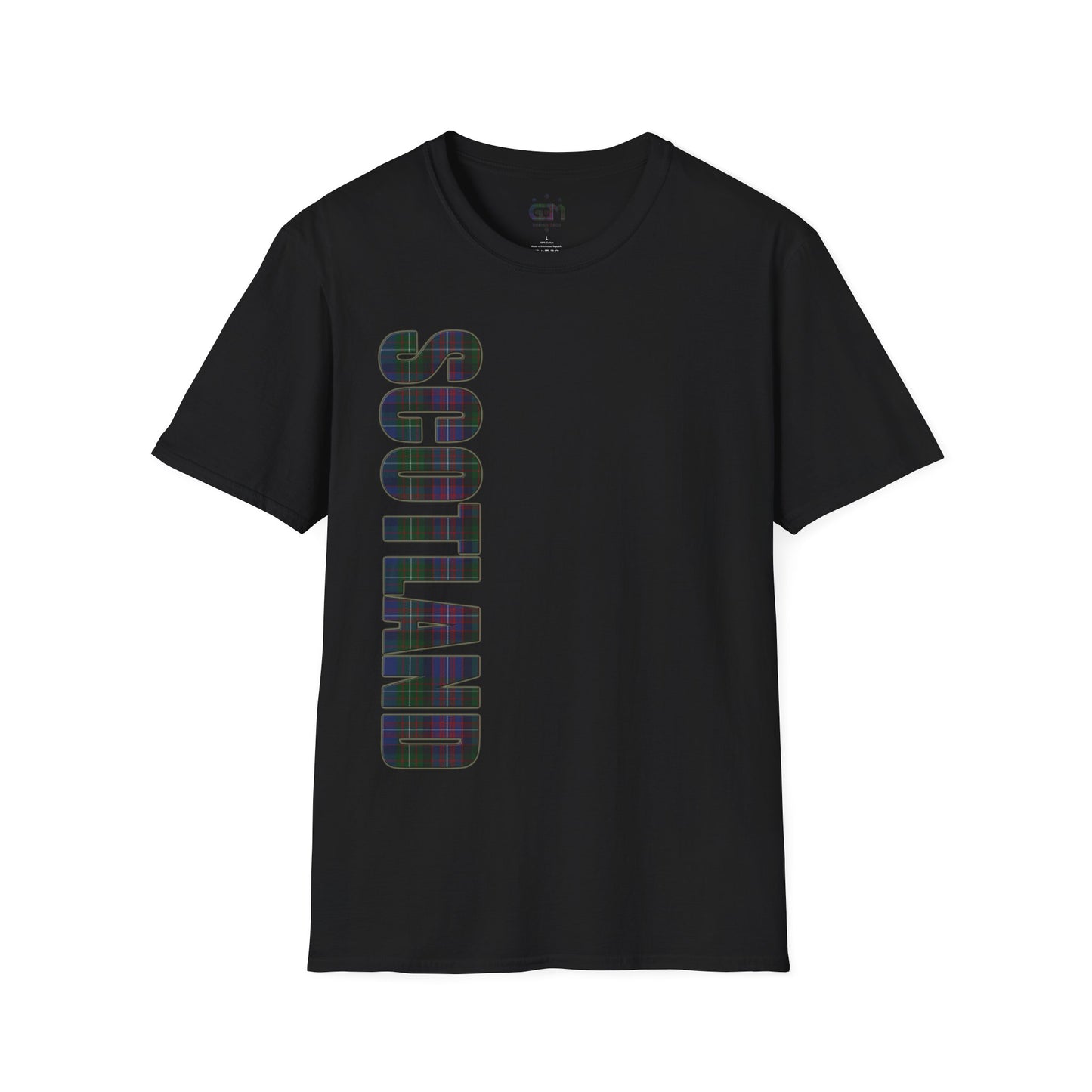 Scotland Lettering Tartan Softstyle Unisex T-Shirt, Rankin Tartan Tee