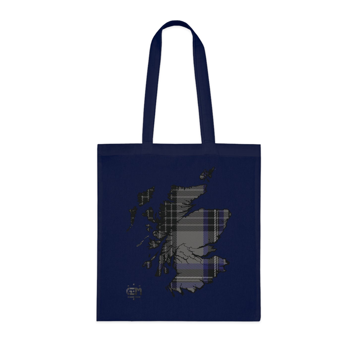 Reversible Scotland Tartan Map Cotton Tote Bag - Hood Tartan