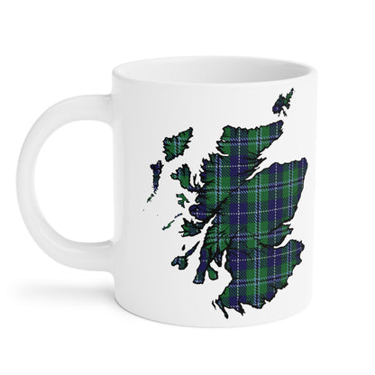 Scotland Tartan Map Mug - Douglas Tartan, Various Sizes