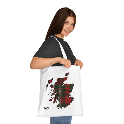 Reversible Scotland Tartan Map Cotton Tote Bag - MacGregor Tartan