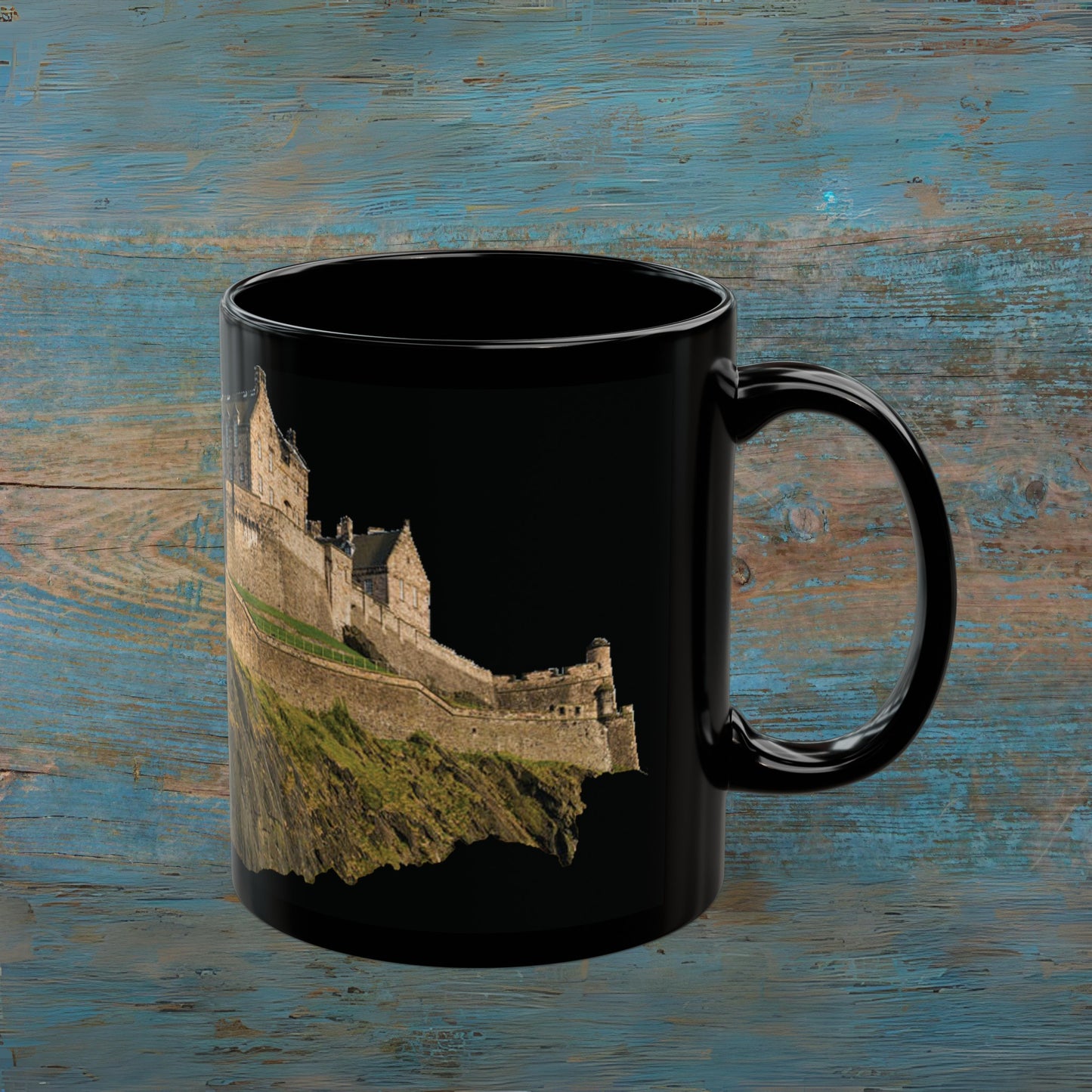 Edinburgh Castle on the Rock Photo Mug, Black