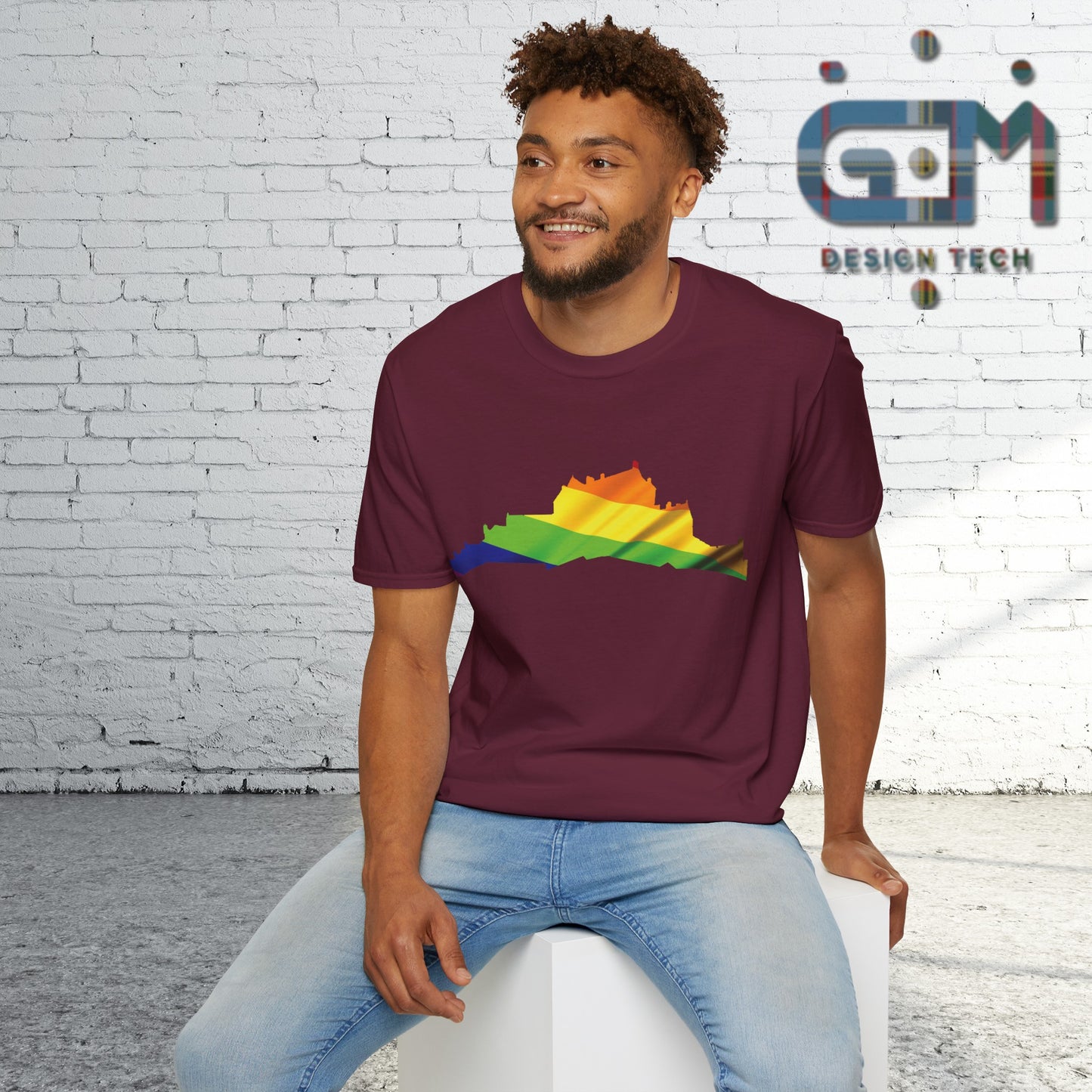 Edinburgh Castle Pride Flag Art Unisex T-Shirt