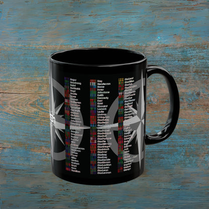 Carte des clans d'Écosse Tartan Mug, tasse à café, tasse à thé, noir