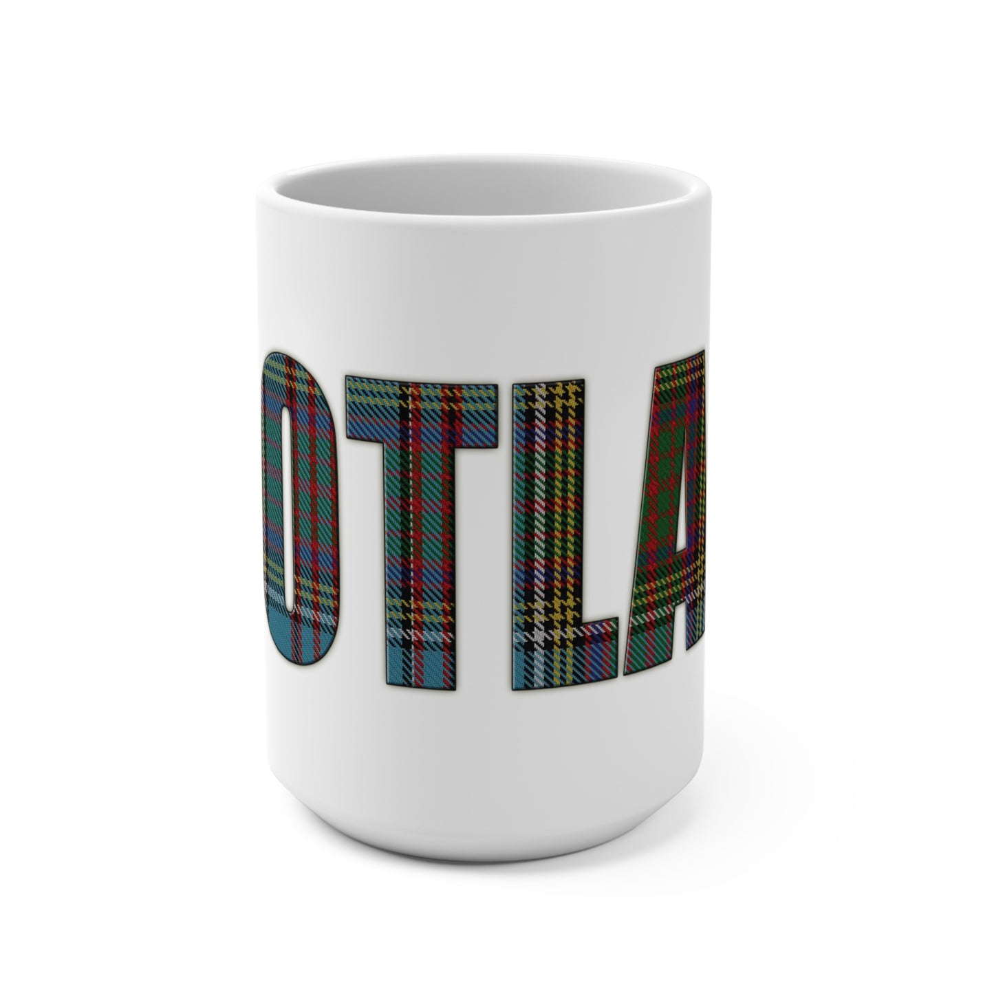 Scotland Lettering Tartan Mug 15oz, Anderson Tartan