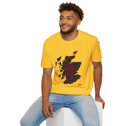 Tartan Scotland Map Softstyle Unisex T-Shirt - Lindsay Tartan Tee