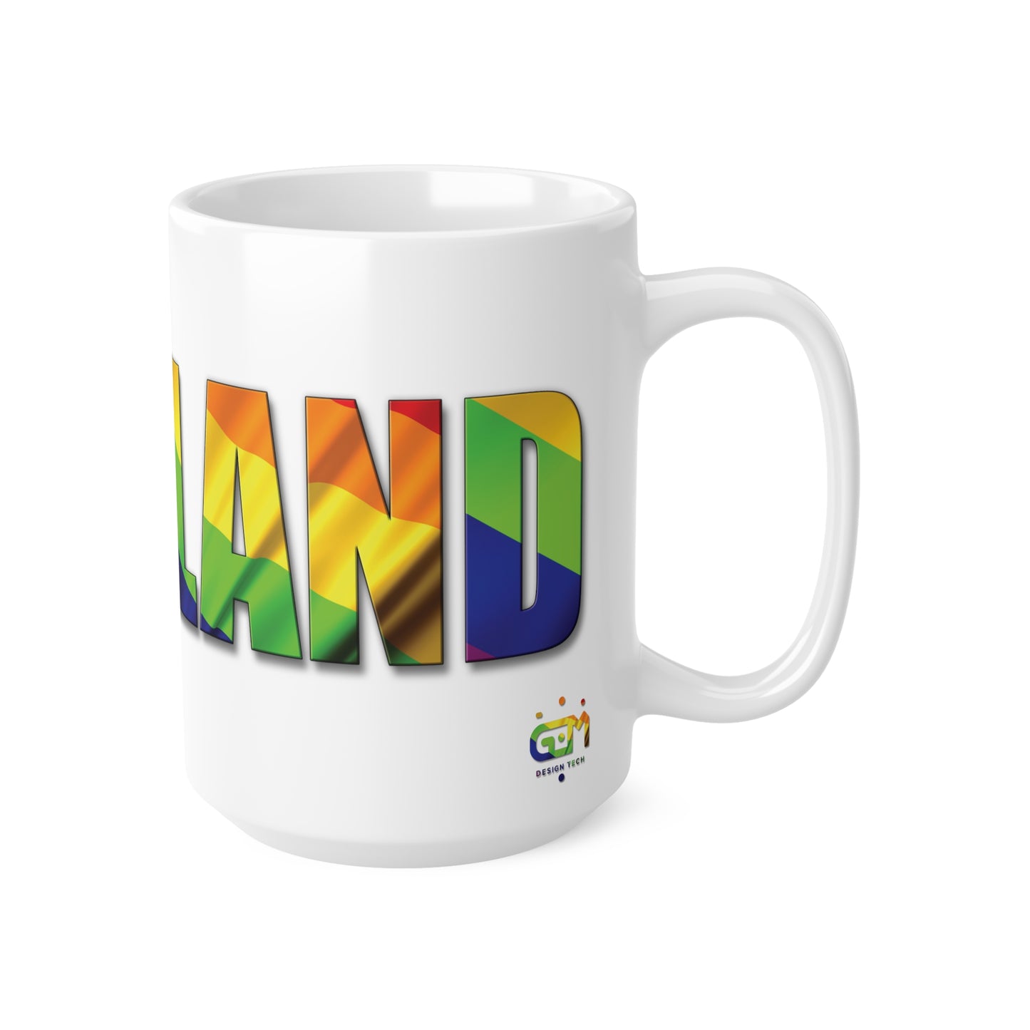 Scotland Lettering Pride Flag Mug, White