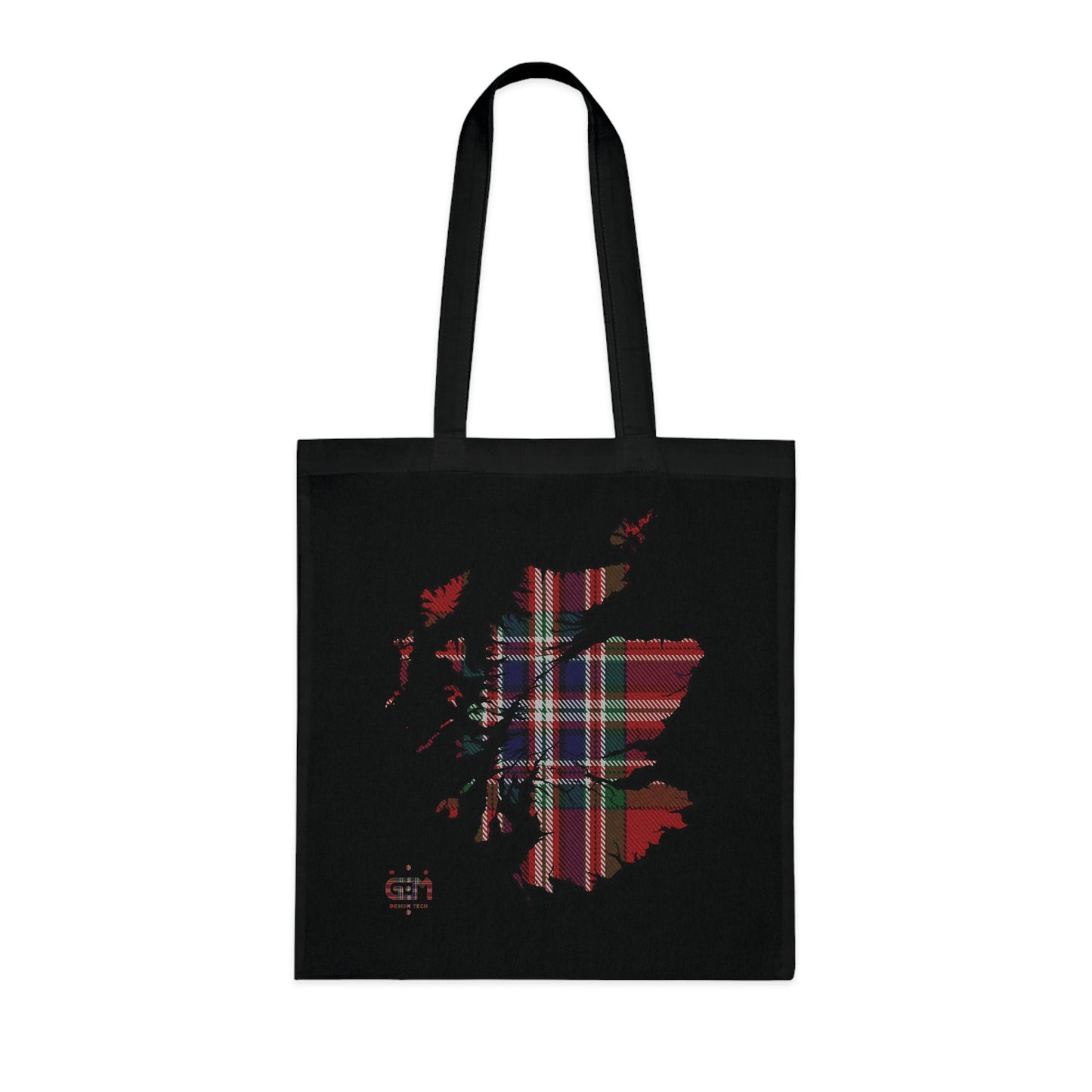 Reversible Scotland Tartan Map Cotton Tote Bag - MacFarlane Tartan