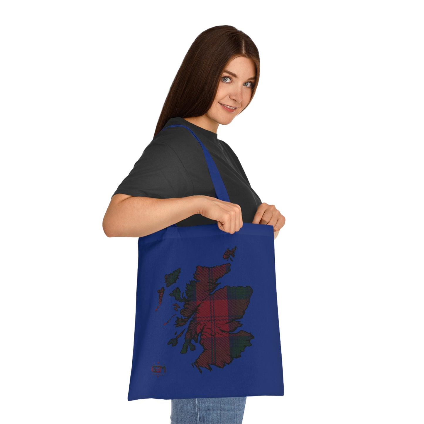 Reversible Scotland Tartan Map Cotton Tote Bag - Lindsay Tartan