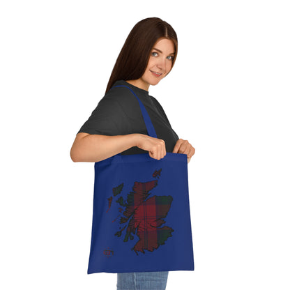 Reversible Scotland Tartan Map Cotton Tote Bag - Lindsay Tartan