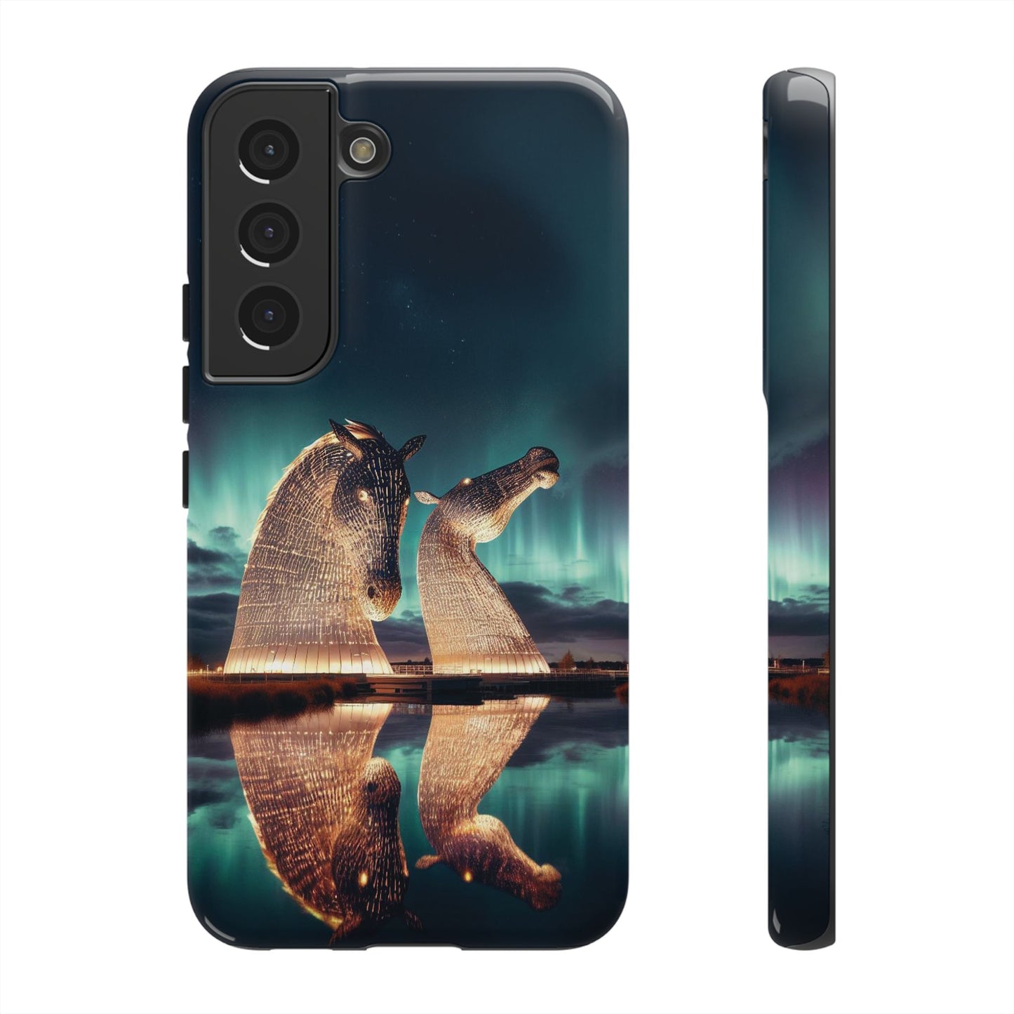 Kelpies Northern Lights Art Variant Phone Case, Scotland, Samsung