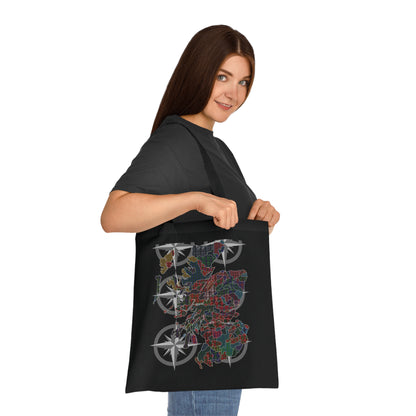 Scotland Tartan Clan Map Cotton Tote Bag