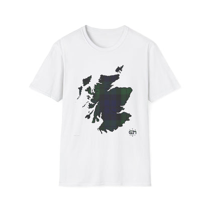 Tartan Ecosse Carte Softstyle T-Shirt Unisexe - Black Watch Tartan Tee 