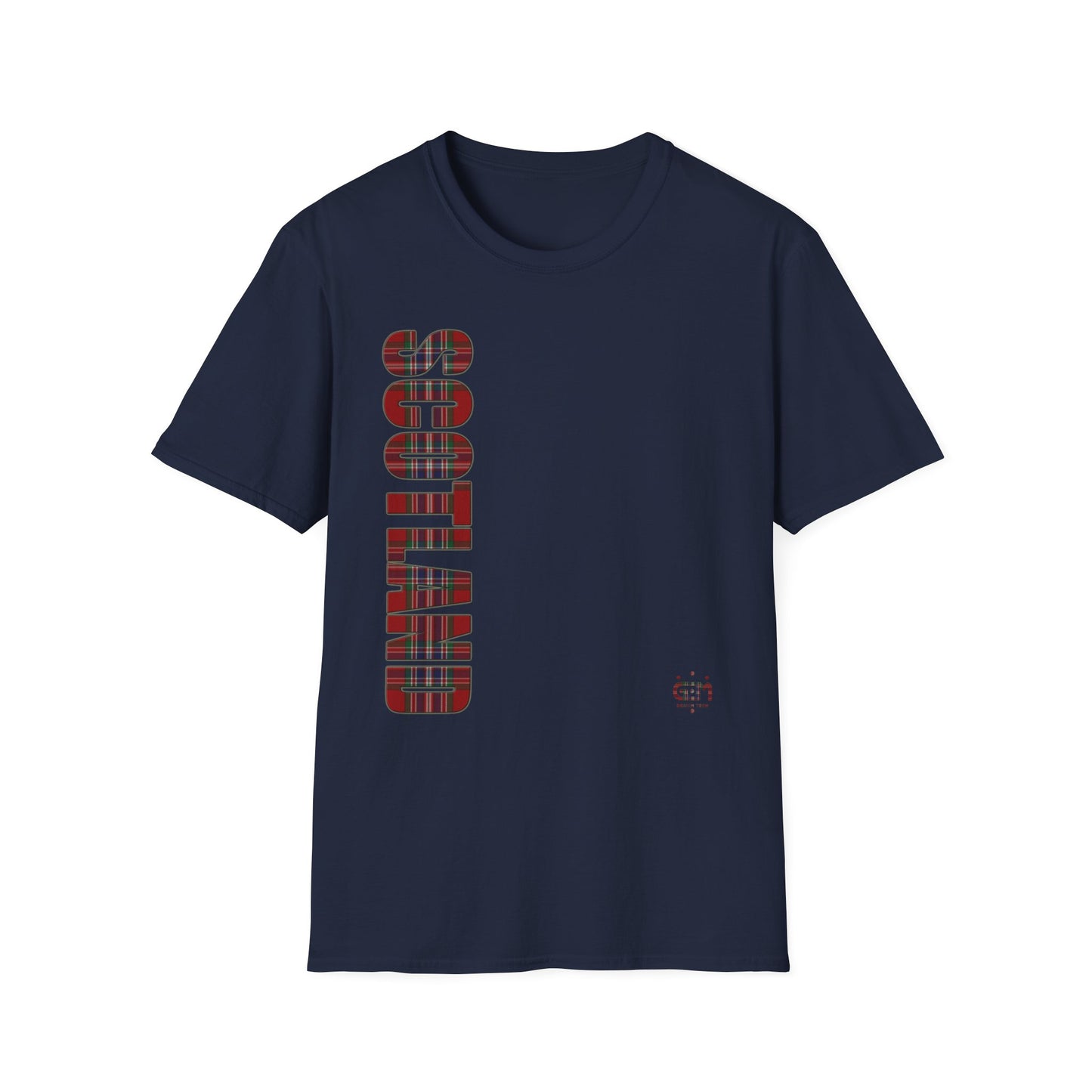 Tartan Scotland Lettering Softstyle Unisex T-Shirt, MacFarlane Tartan Tee