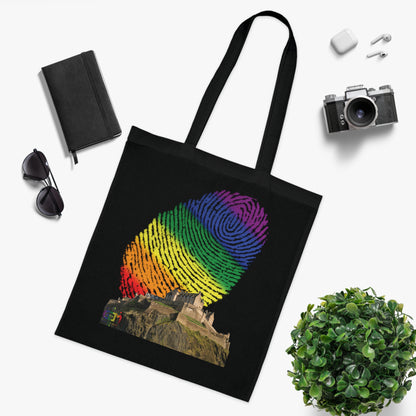 Edinburgh Castle Pride Fingerprint Sky Cotton Tote Bag